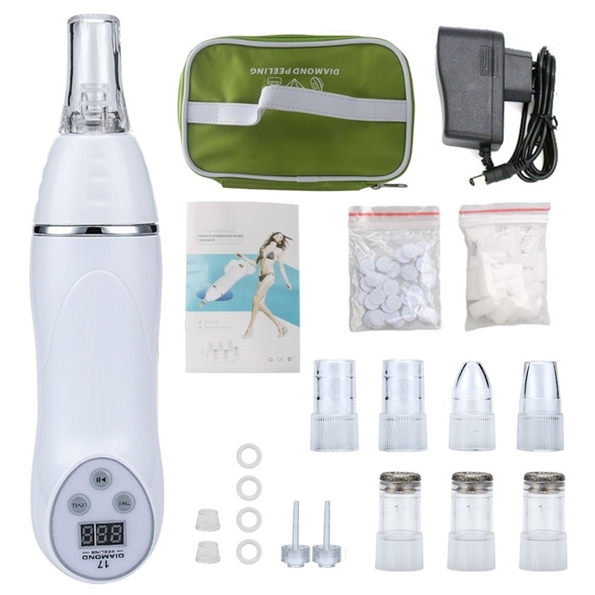 Digital Microdermabrasion Diamond Dermabrasion Pen Vacuum Massage Skin Peeling Acne Treatment Blackhead Removal Cleanser 220216