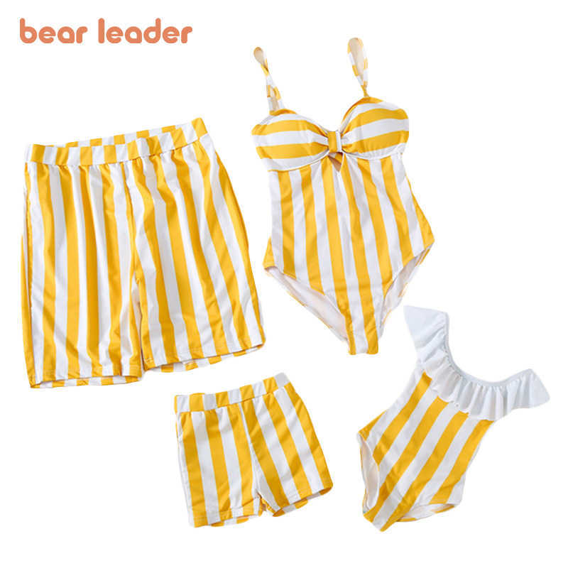 

Bear Leader Striped Mother Daughter Swimwear Mommy Me Swimsuit Family Matching Outfits Mom Mum Daughter Clothes 210708, Blue