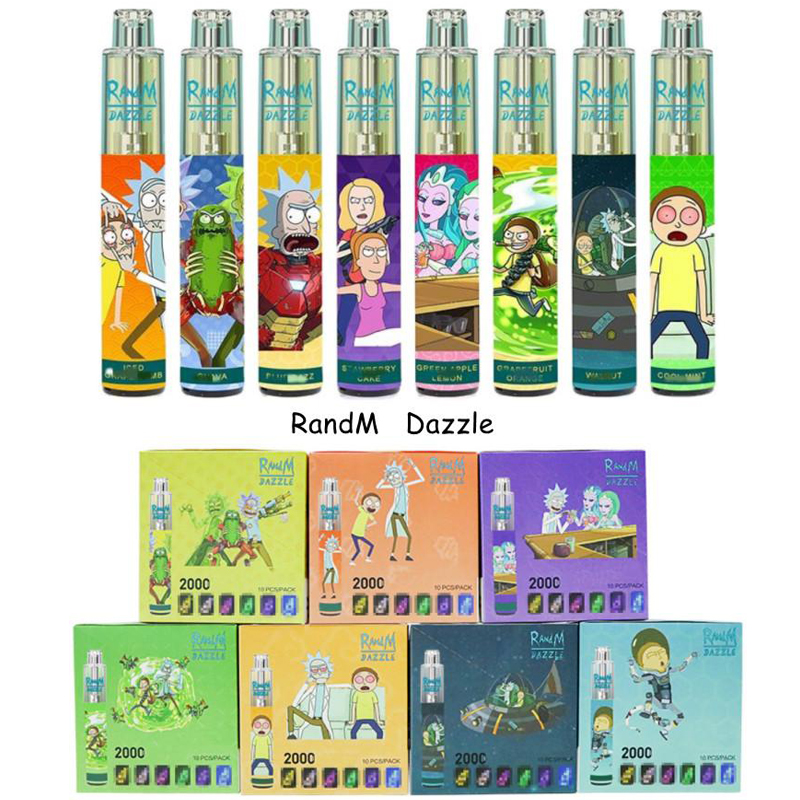 

R and M Dazzle Disposable Vape Kit 8 Colors with RGB Glowing Rechargeable R&M max pro RandM dazzle