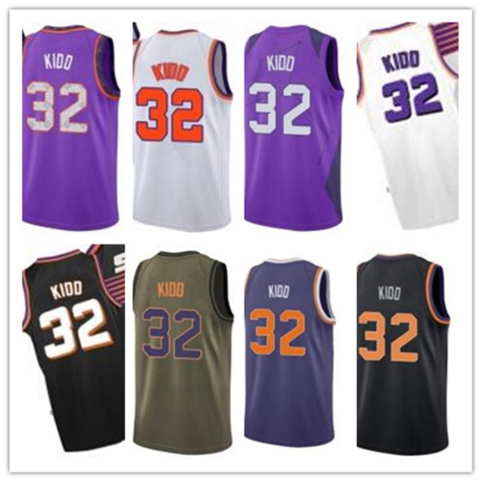 

Custom Sun Leave Name Number 32 Jason Kidd White Black Yellow Blue Green Brown Basketball Jersey Men Women Youth Jerseys, Black;red