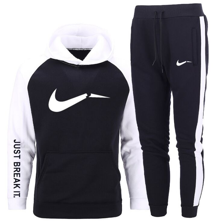 

Men Casual Sets 2021 Winter New women Splice Jogger Tracksuit Cotton Hoodies+Pants 2PC Sets Men's Sportswear Sport Suit Clothing, Gray