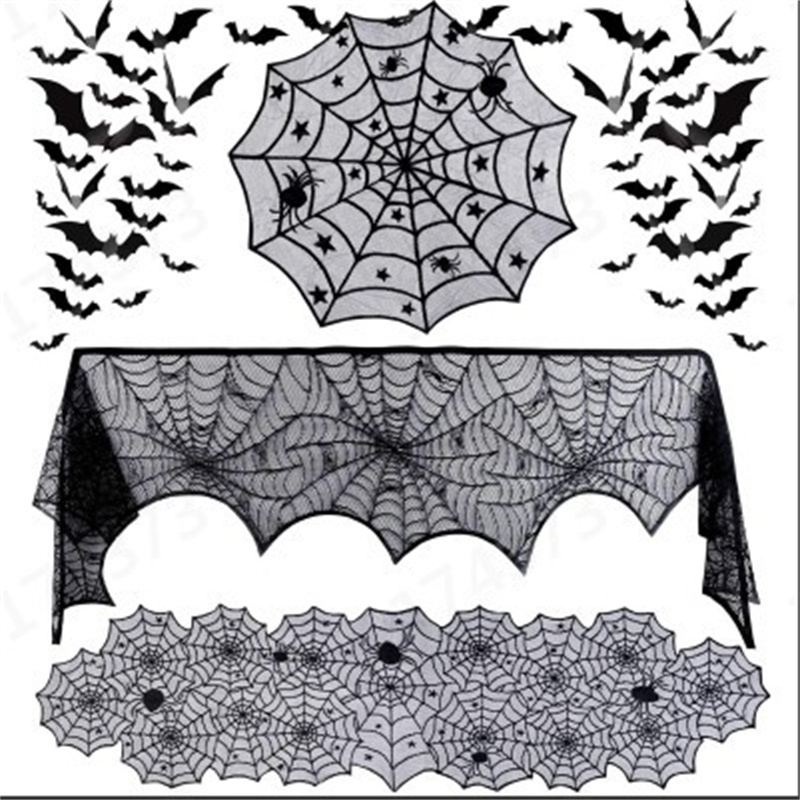 

halloween lace tablecloth fireplace towel table runner curtain lampshade home decoration beautiful durable easy to organize