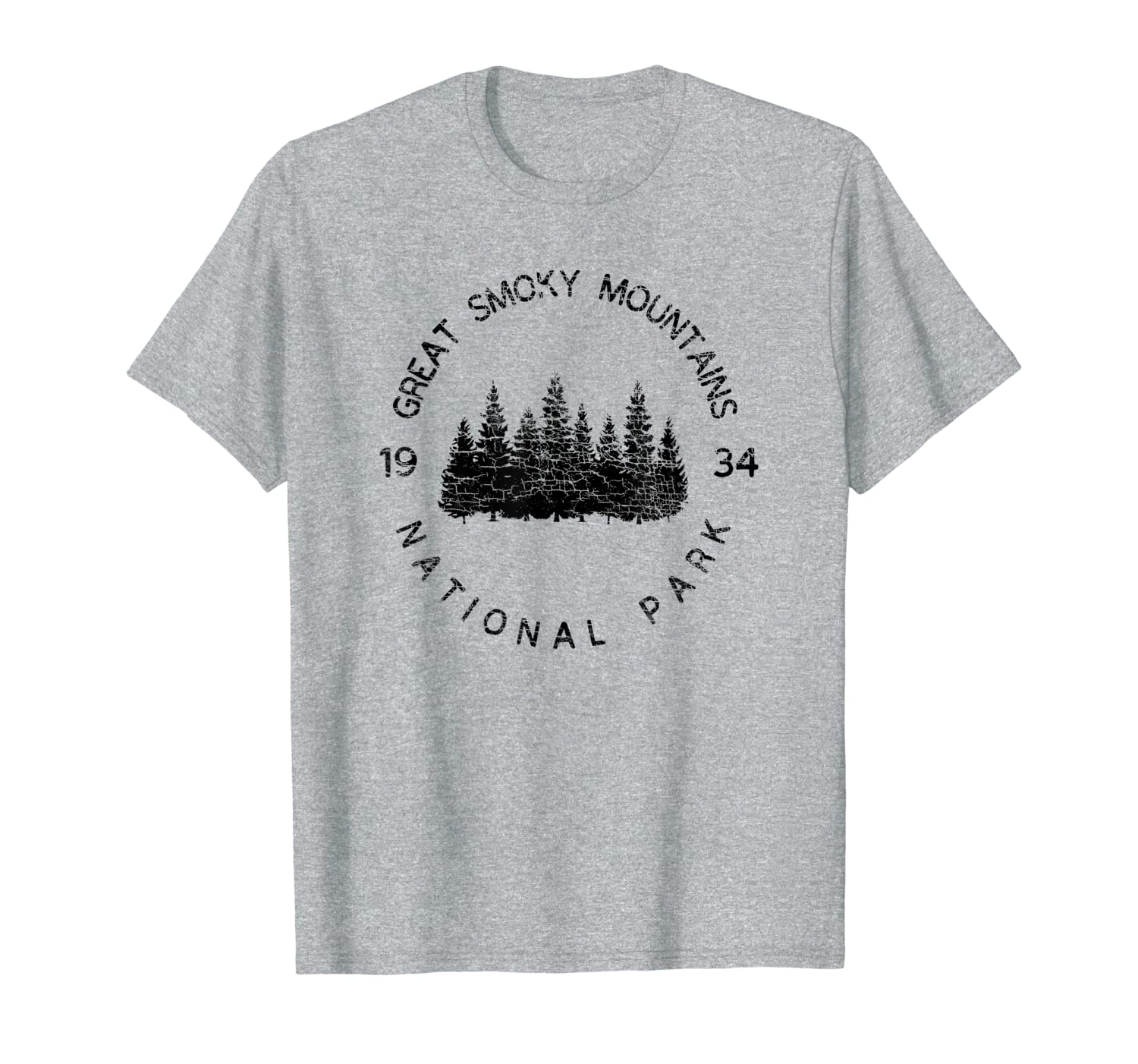 Great Smoky Mountains National Park USA Vintage Design Trees T-Shirt-image-702042171