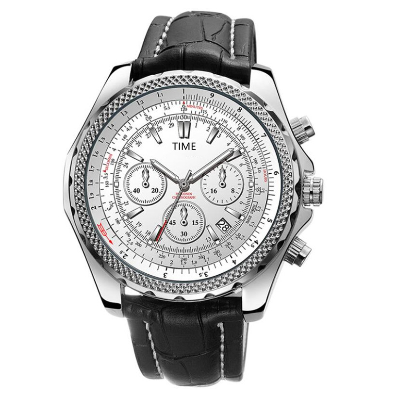 

Mechanical automatic men watch top brand Wristwatches big dial black leather NAVITIMER 1884 Sports Chronograph male business watches luxury fashion boy clock, Gift box