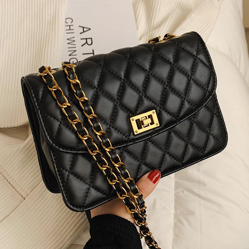 

High Quality Women Pu Leather Shoulder Bags Fashion Crossbody Bags for Women Designer Ladies Small Handbags Messenger Bag New, Black