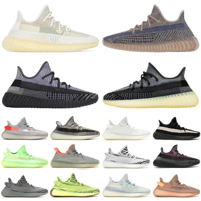 

Kanye Running Shoes Static Black Refective Ash Blue Israfil Cinder Desert Sage Earth Tail Light Zebra Womens Mens Trainers Size 36-47, Socks