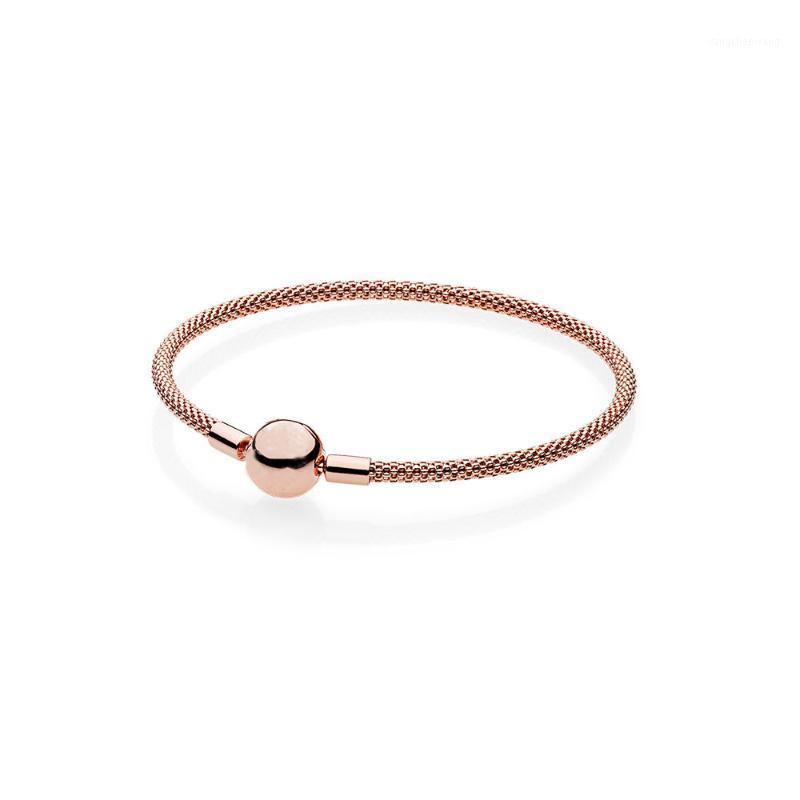 

Sterling Silver Jewelry Rose Mesh Bracelet Fashion Charms Beads Fits Original Bangle