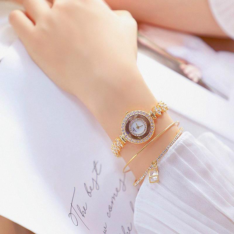 

Wristwatches Rose Gold Bracelet Watch Women Crystal Quartz Watches Ladies Top Female Wrist Girl Clock Zegarek Damski