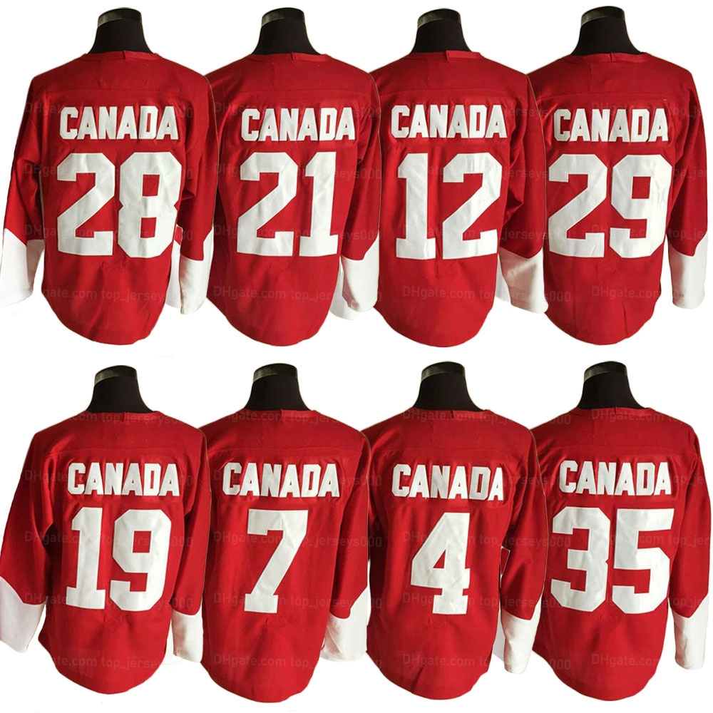 

Custom 1972 Team Canada Retro Jersey 4 BOBBY ORR 7 PHIL ESPOSITO 12 YVAN COURNOYER 19 PAUL HENDERSON Stitched Red White Ice Hockey Jerseys Size S-4XL