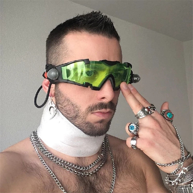 

2021 New Led Steampunk Glasses Men Women Party Shows Novelty Eyewear with Light Hip Hop Festival Gift Promoting Ei78