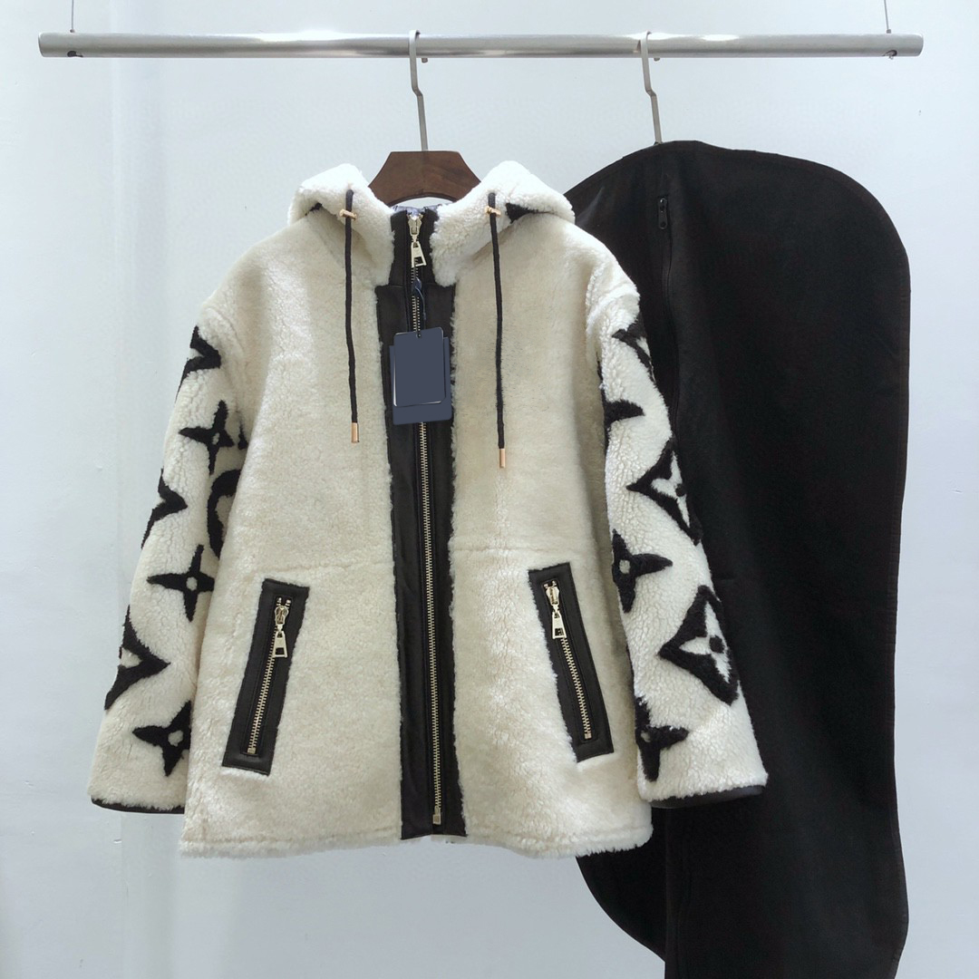 

Designers fashion outwear keep warm Faux Fur autumn and winter long sleeve thick zipper cardigan coat, Black
