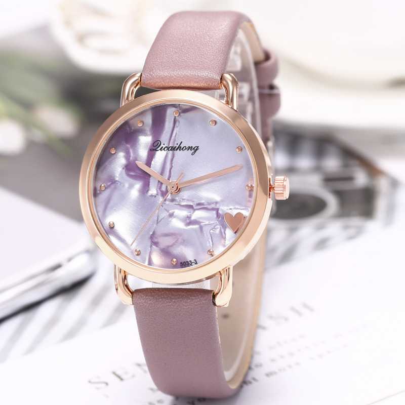 

Wristwatches Fashion Ladies Watches For Women Luxury Pink Heart Leather Strap Quartz Watch Bracelet Student Clocks Gift Montre Femme Mujer, White