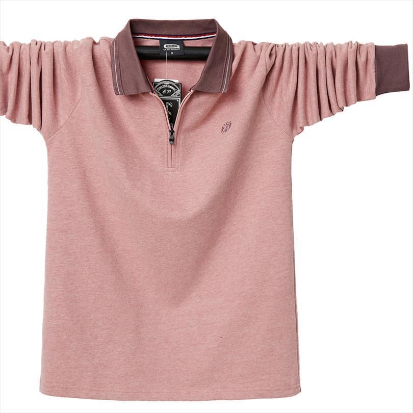

spring shirt smart casual men polos 100% cotton male tees autumn long sleeve shirts plus size 5xl 6xl ga563, White;black