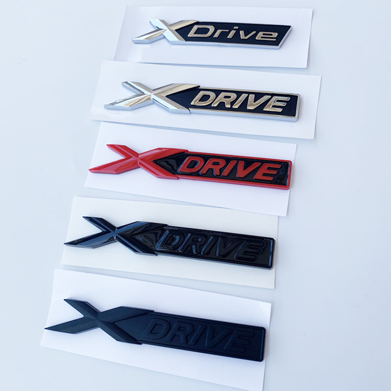 

For BMW New XDrive Old XDRIVE Fender Emblem Badge X1 X3 X4 X5 X6 X7 Car Styling Discharging Capacity Sticker Glossy Black Red, Old red
