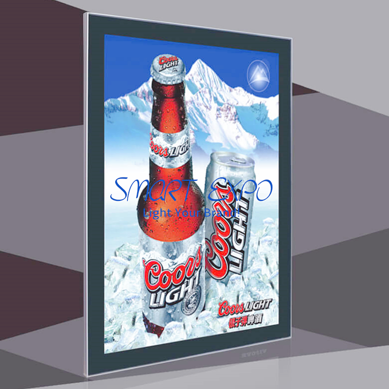 Magnetic Frame LED Light Box for Boutique Store Photo Advertising Display with Wooden Case Packing (80*120cm)-image-436432952