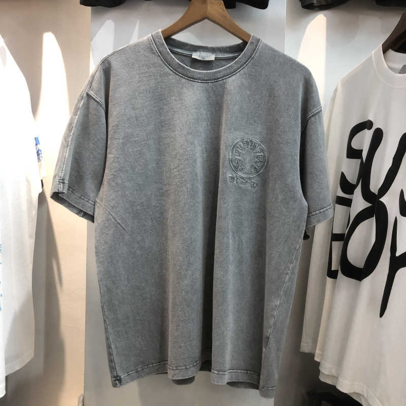 Men&#039;s T-Shirts Embroidery los angeles men&#039;s shirt vintage woman washing old t-tops oversized t-shirt harajuku-image-706686939