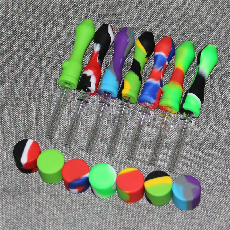 

Silicone Smoking Pipes With Titanium Nail NC Kit Set With 10mm GR2 Replacement Titanium Tip Concentrate Cap Dab Rigs Wax Oil Burner