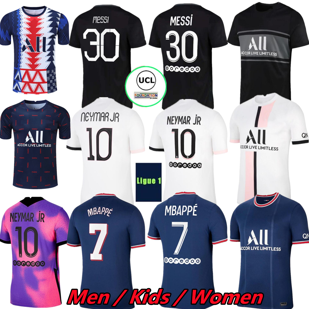 

Top Paris MESSI MBAPPE soccer jerseys HAKIMI SERGIO RAMOS 21 22 Maillots de football shirt ICARDI MARQUINHOS DI MARIA men women kids kit uniforms enfants maillot foot, 21-22 men home + patch