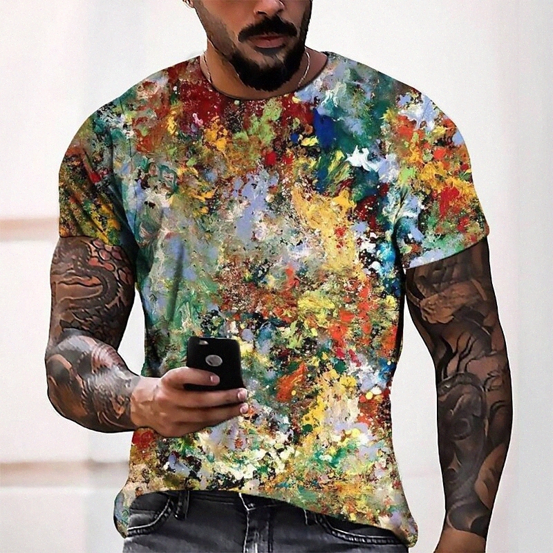 Men's Tee T shirt 3D Print Graphic Round Neck Casual Daily 3D Print Short Sleeve Tops Fashion Designer Cool Comfortable Red e8AY#