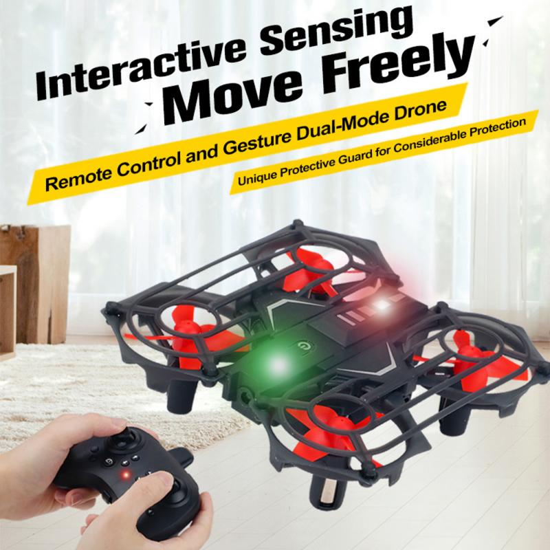 

2.4G 4CH 6 Axis 3D Flips Infrared Sensing Remote Control Quadcopter Intelligent Induction Mini rc drone Attitude Hold RC Drone, Black