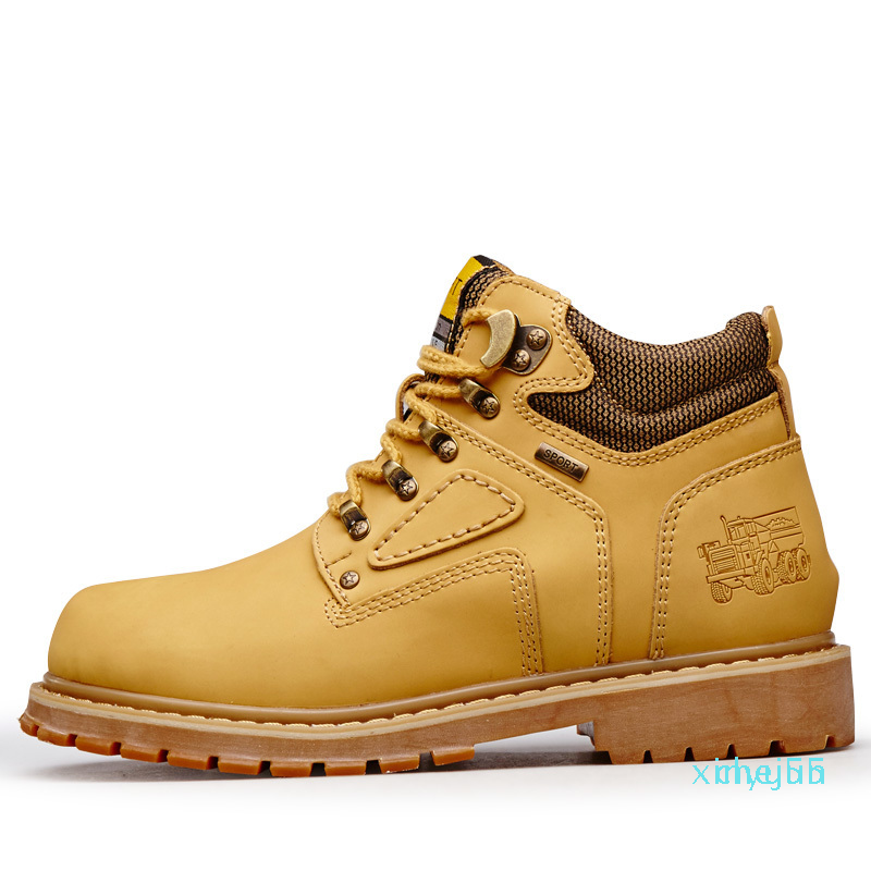 

Designer- Yellow Cat Leather Ankle Timber Casual land Work Boots Waterproof Bot Men Winter Shoes Big Size x1, Dk brown