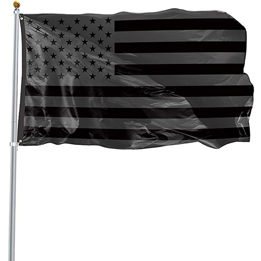 

3x5ft Black American Flag Polyester No Quarter Will Be Given US USA Historical Protection Banner Flag Double-Sided Indoor Outdoor 496