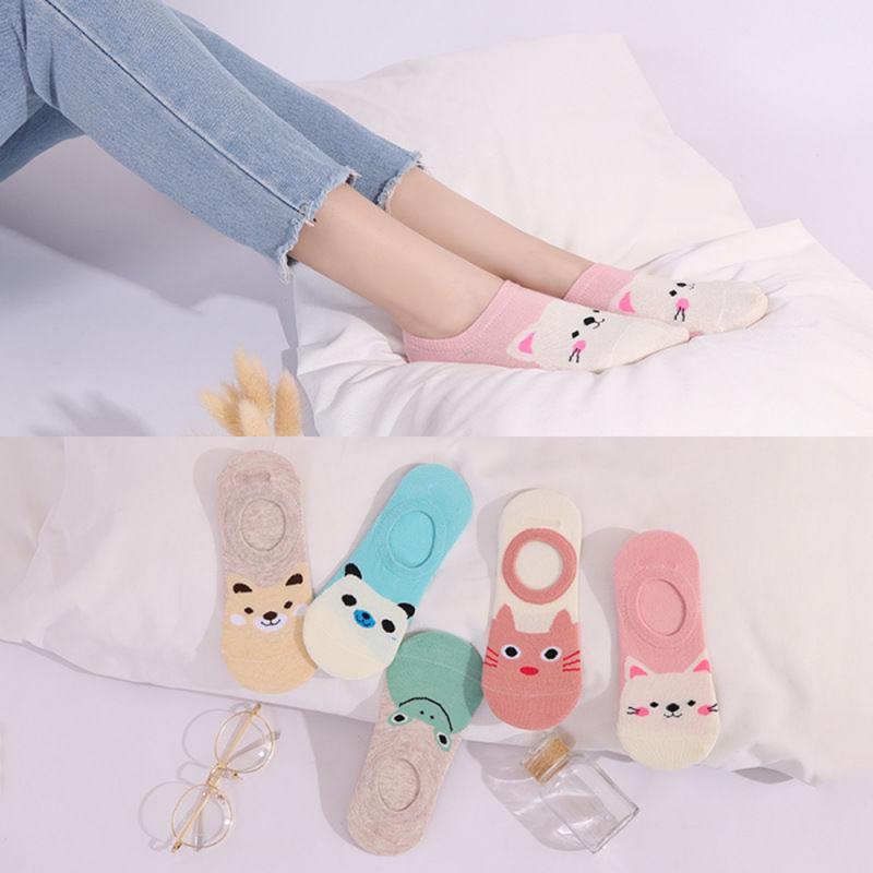 

5 Pairs Women's Short Socks Cute Lovely Kawaii Cartoon Sweet Cotton Women Socks Casual Women Ankle Funny Female, As picture shows