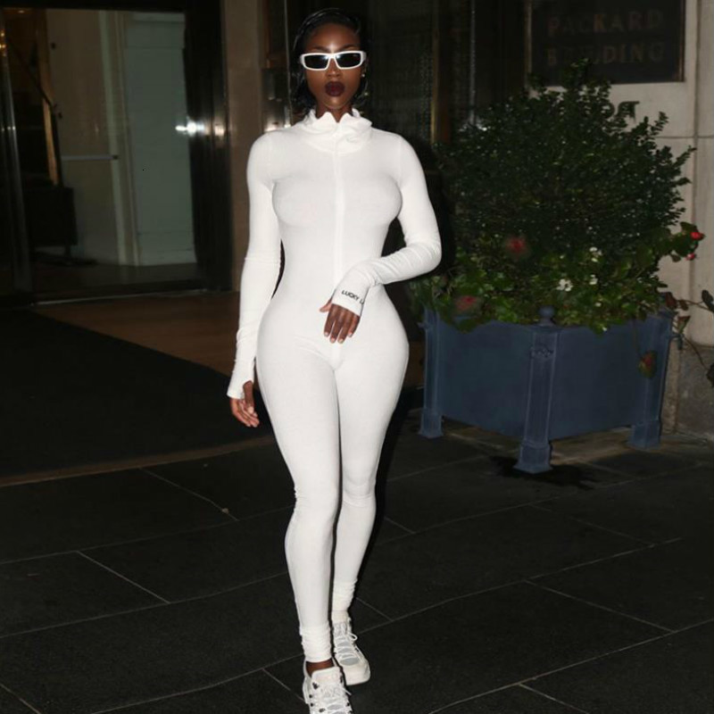 

2021 New Streetwear White Black Knitted Sexy Bodycon Jumpsuit Women Overalls Long Sleeve Ny Rompers Womens Playpsuits Female 0bev, Beige