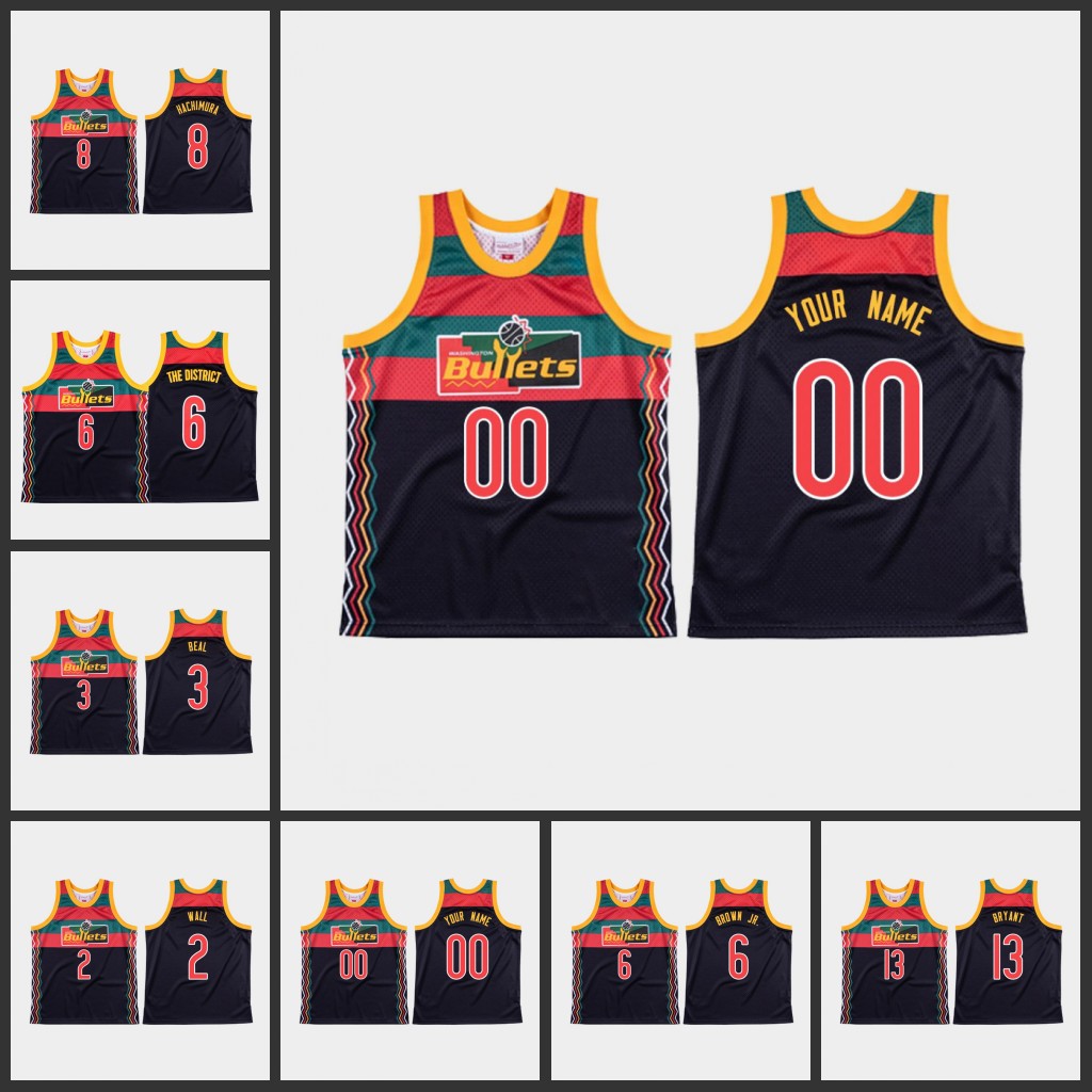 

Washington''Wizards''Men Jersey The District Thomas Bryant Rui Hachimura John Wall Bradley Beal Custom Wale X Limited