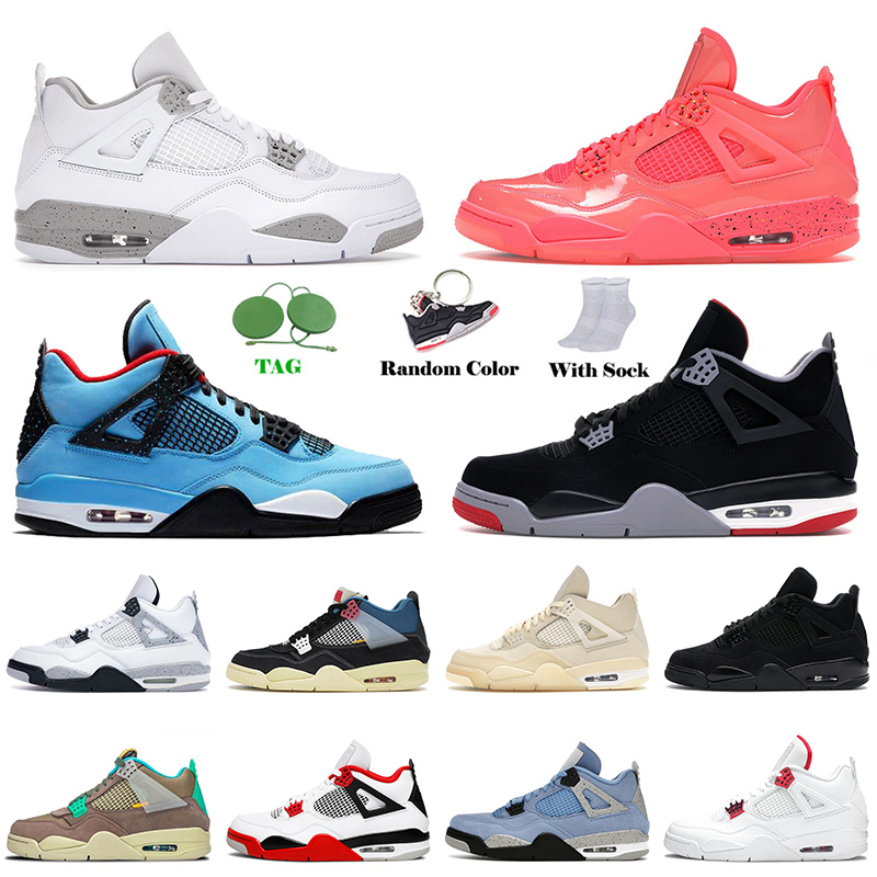 

Top Quality 2021 Basketball Shoes 4s IV White Oreo Bred Univeristy Blue Black Cat Air Jordan 4 Taupe Haze Trainers Sneakers SIZE 13