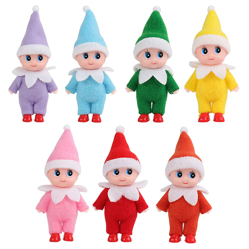 

Mini Christmas Baby Elves Plush Toys Toddler Tiny Dolls 9cm 3.5inch DIY Xmas Holiday Accessories Decoration Gifts Girls Boys Children Kids