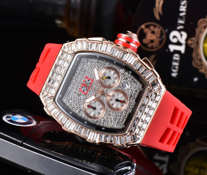 

Luxury Diamond Mens Watch Full Function Rose gold Fashion Casual Watches Women Iced Out 2021 Hot Sale The New Wrist watch, Slivery;brown