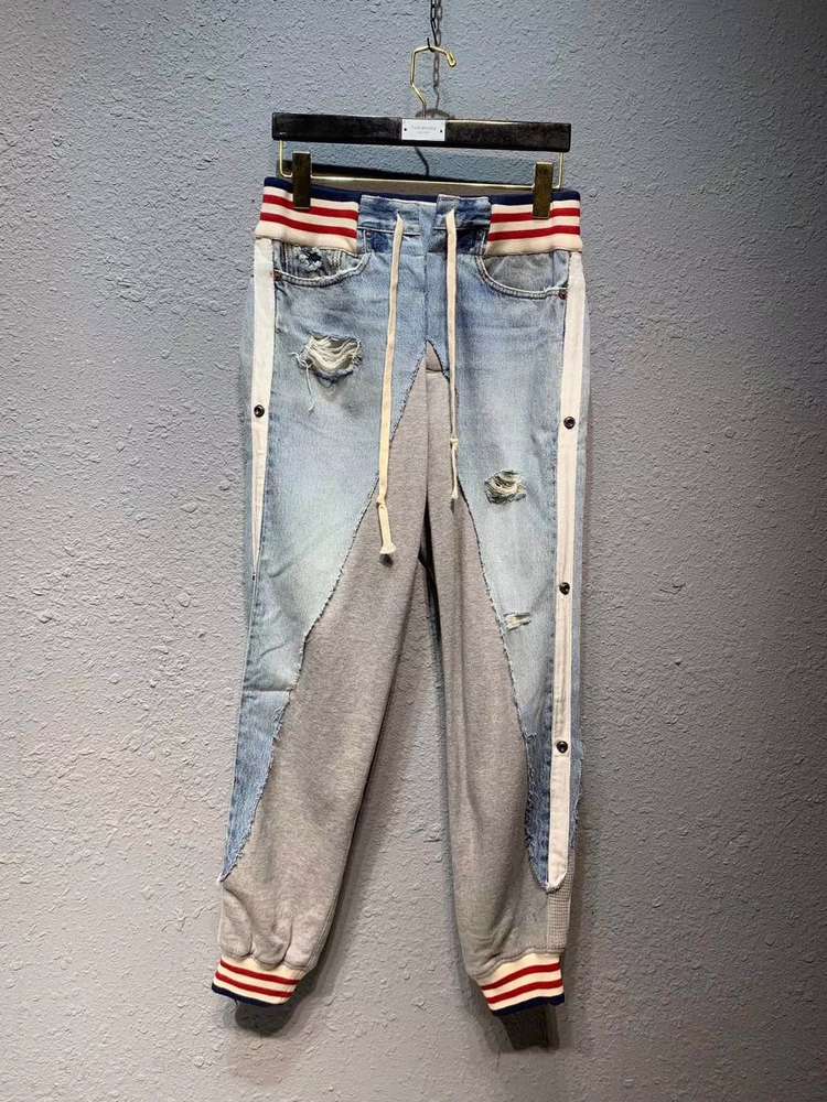 

2019 new Mens designer Denim Stitchin sweatpants designer track jogging pants chinese size pants ~ tops mens yoga joggers track sweat pants, Black