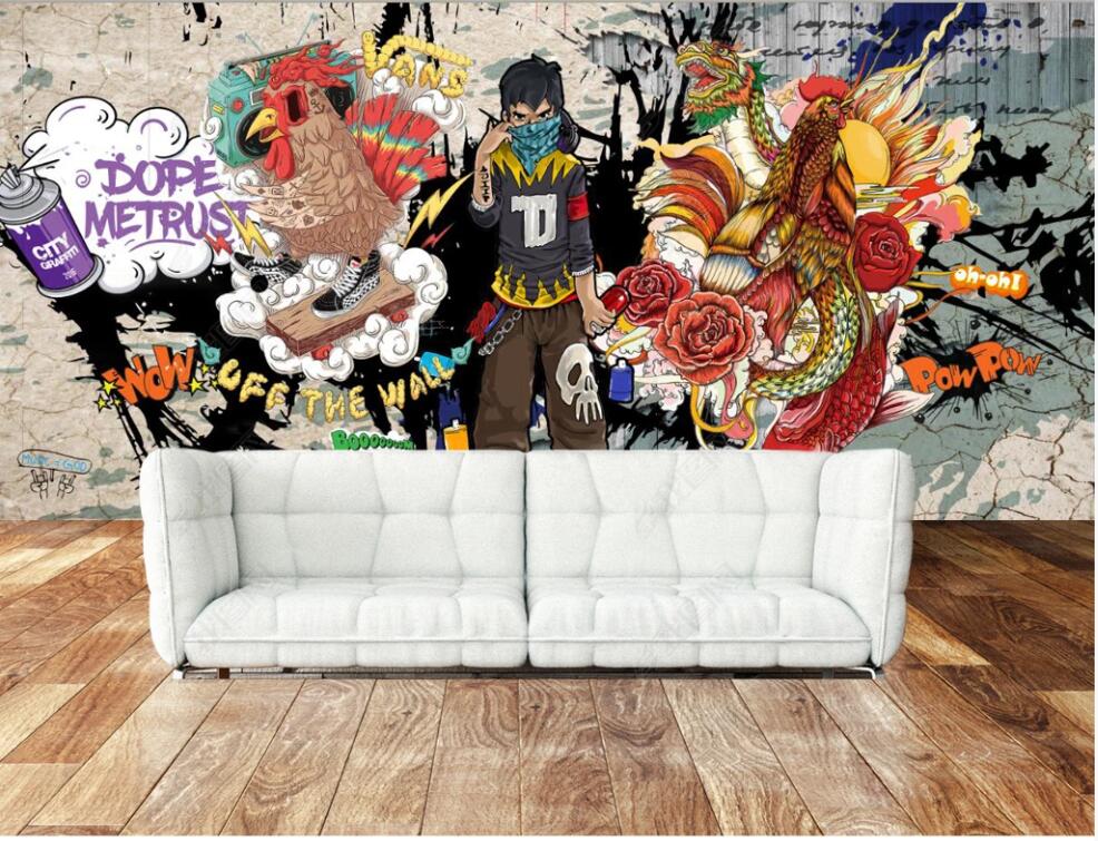 

3d wallpaper custom photo mural Retro nostalgic graffiti bar dining home decor 3d wall murals wallpaper for living room in rolls, Non-woven wallpaper