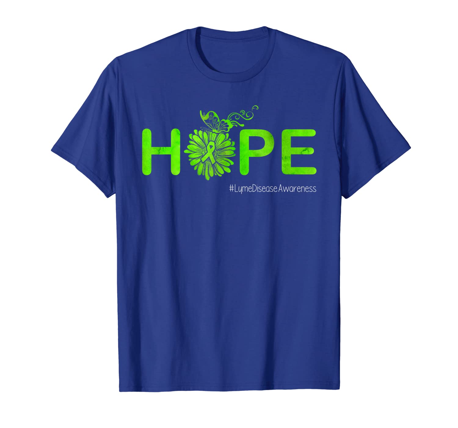 

hope butterfly ribbon lyme disease awareness tshirt gifts, White;black