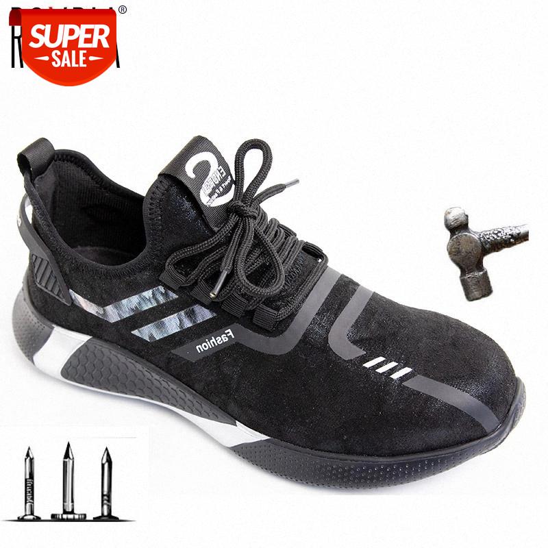 

Drop shipping fashion men women sneaker safety work shoes steel toe cap protect breathable industry plus size 36-46 RXM324 #6P7f