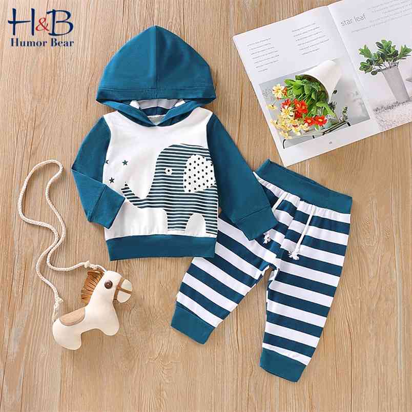 

Baby Boys Clothes Sets Autumn Long Sleeves Cartoon Hooded Top+Long Trousers 2Pcs Toddler Fashion 210611, Bz1219 blue