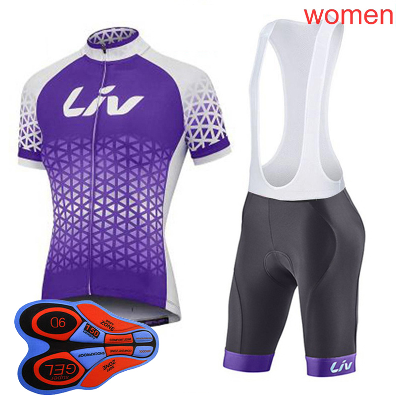 

LIV Team women Cycling Short Sleeve jersey (bib) shorts set New team bike Clothing summer breathable bicycle uniform sportswear 032709, Black;red
