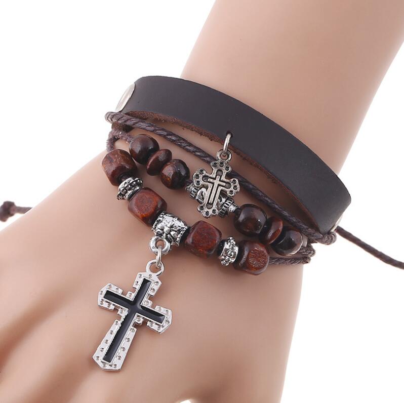 

Free shipping Bracelet simple pendant braided leather bracelet unisex bracelet hand rope More styles and colors to choose from., Golden;silver