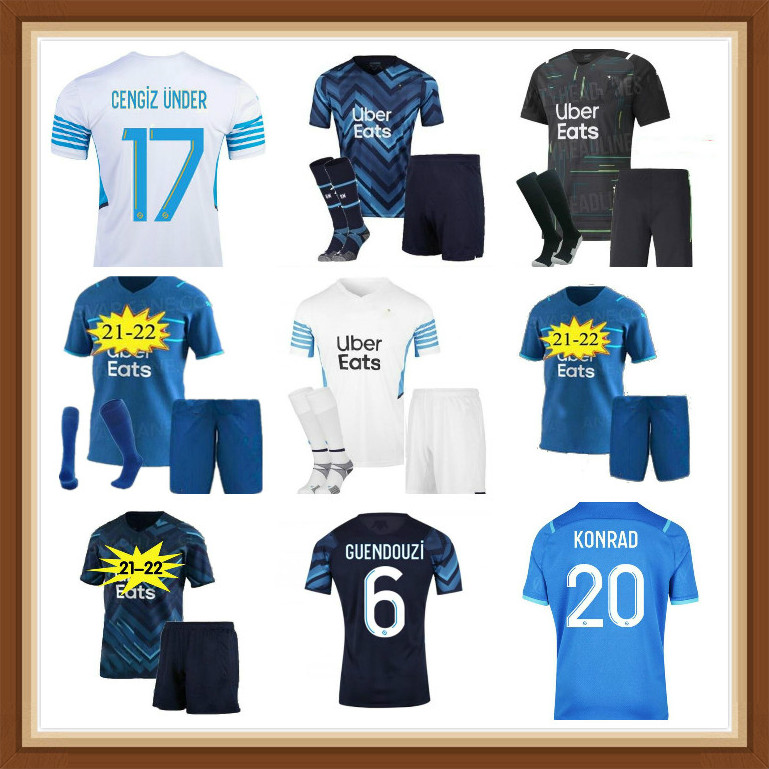 

21 22 Marseille Soccer jerseys GERSON Cengiz Ünder Olympique milik maillot de foot om 2021 Camiseta RONGIER PAYET KONRAD BENEDETTO KAMARA ME, Black;yellow