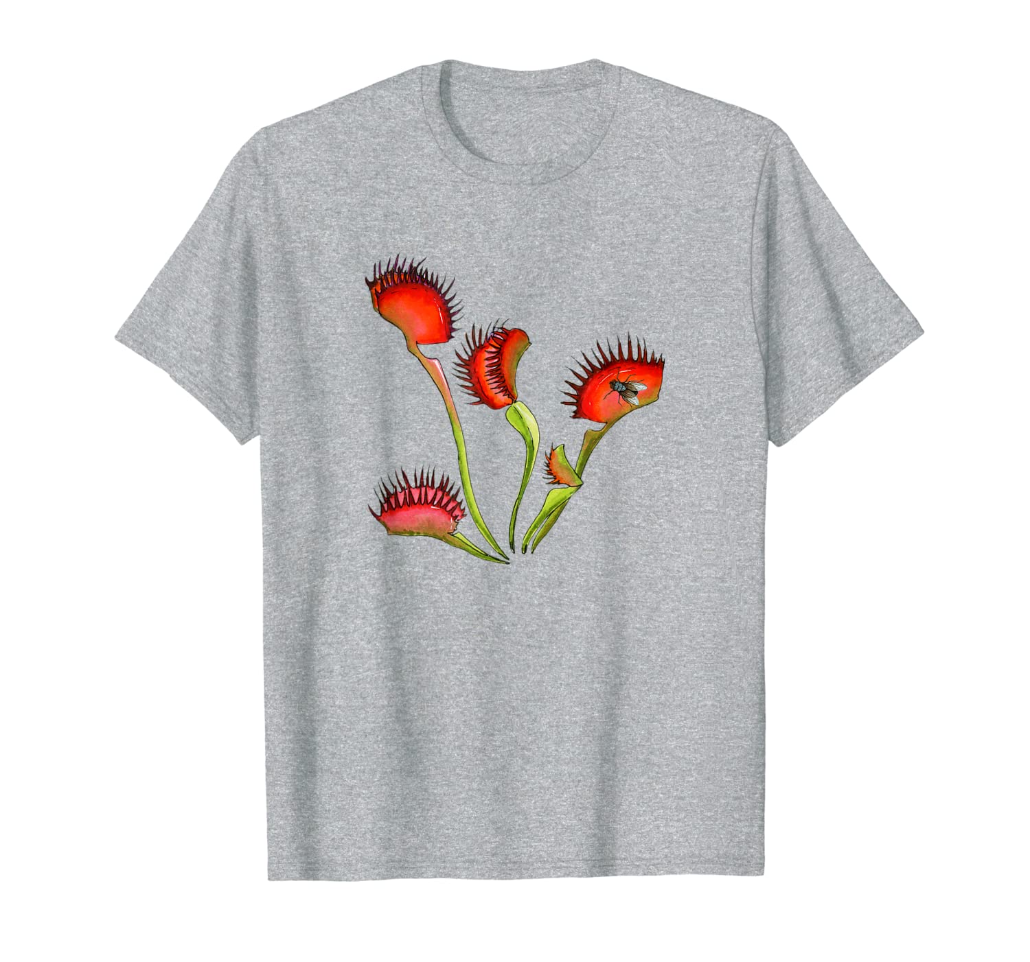 

botanical shirt carnivorous plants venus flytrap t-shirt, White;black