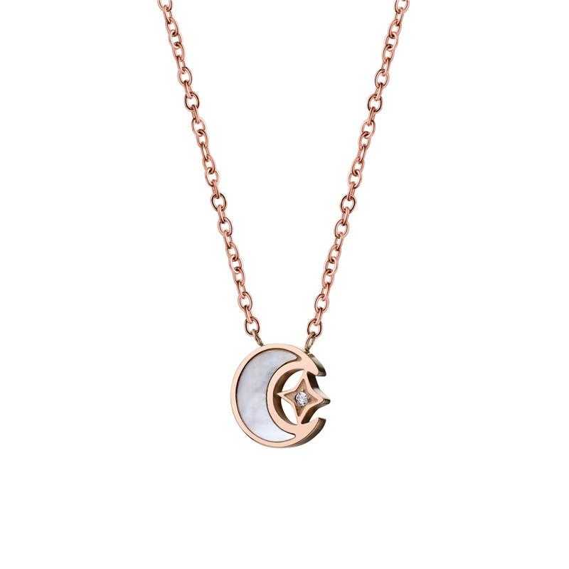 

Pendant Necklaces Stella Series Titanium Stainless Steel Necklace Fashion Personality Web Celebrity Ins Rose Gold Clavicular Chain