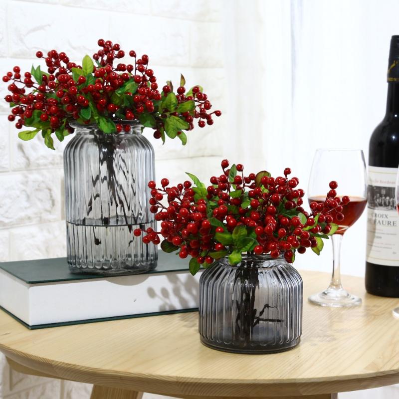 

12ps Artificial Berry Plants California Berries Simulated Berry Artificial Flowers Wedding Decoration Home Garden Decor, Beige