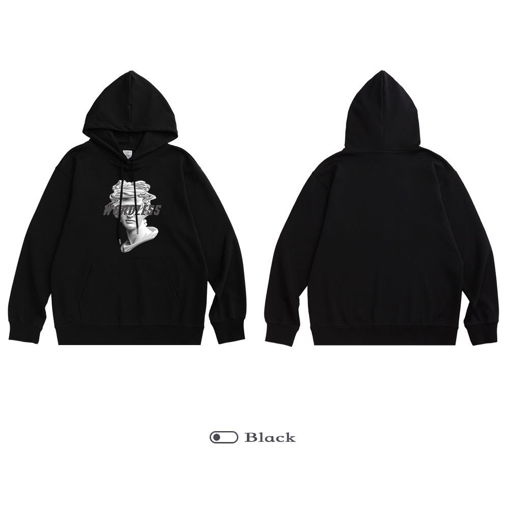 Version coréenne à la mode Automne Automne Black Student Sports Hip Hop Pull Sweat à capuche avec veste en peluche pour hommes et femmes
