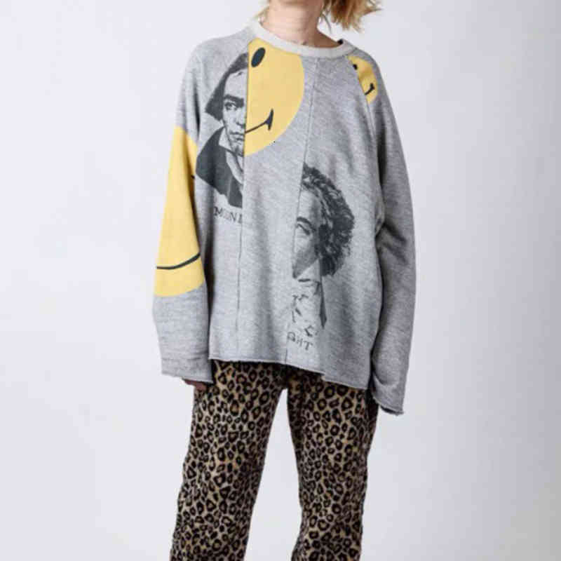 

Men's Hoodies & Sweatshirts Retro em torno do pescoço retrato smiley impressão streetwear hoodies dos homens oversize estranho coisas vibe estilo casal moletom com E31H, 1# shoe box