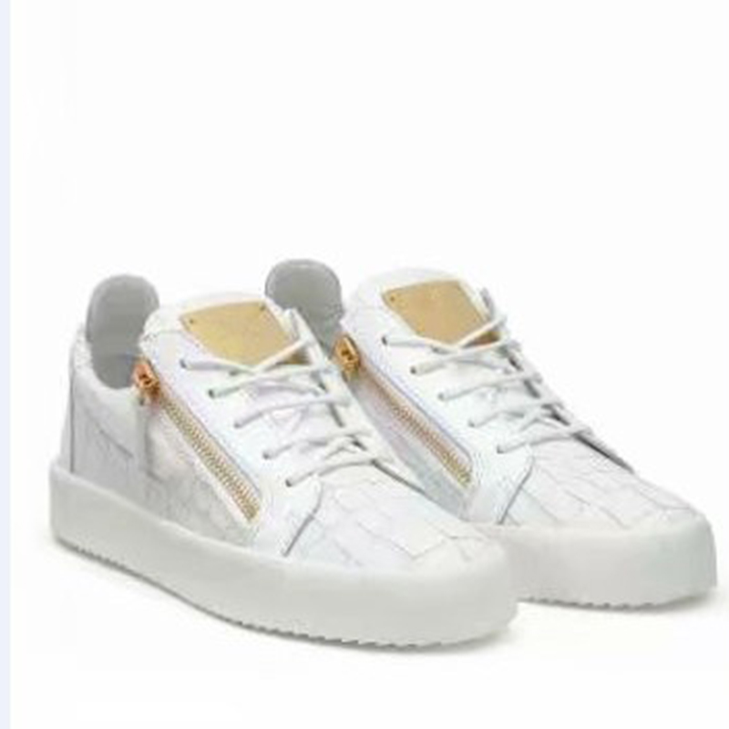 

Men & Women Genuine Leather Top trainers fashion zanotty casual Shoes, Luxury Brand Comfortable Lace-up Double zipper cNMAA0004, Red;white