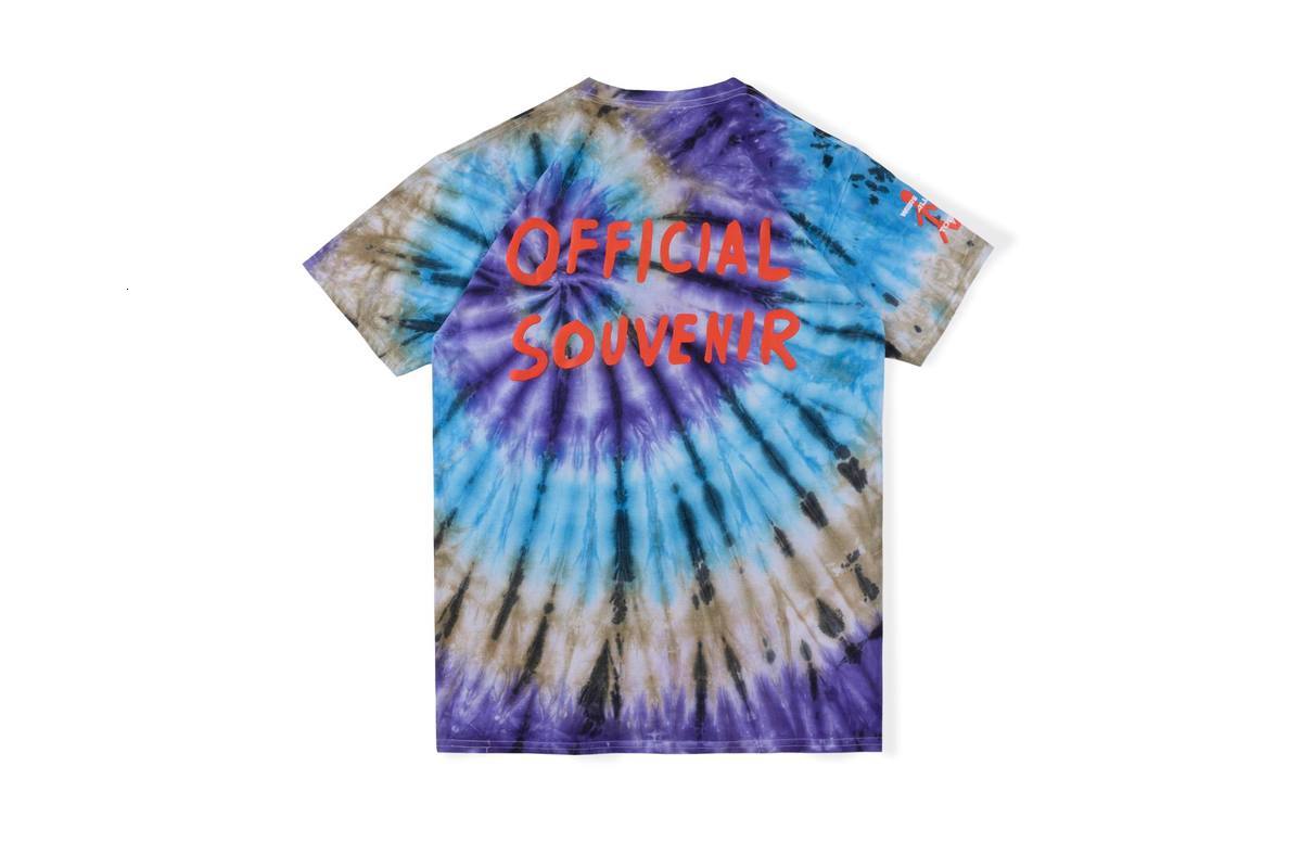 

2021 New 20s Travis Scott Official Souvenir Tee Tie Dye 1:1 High Quality Cotton Top Tees Harajuku Astroworld t Shirt B8u6, White3