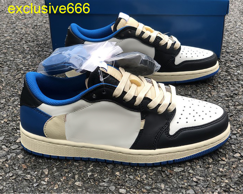

Top quality jumpman 1 Low Travis Scotts x basketball shoes 1s classic Military Blue running shoe sneakers with box, #1