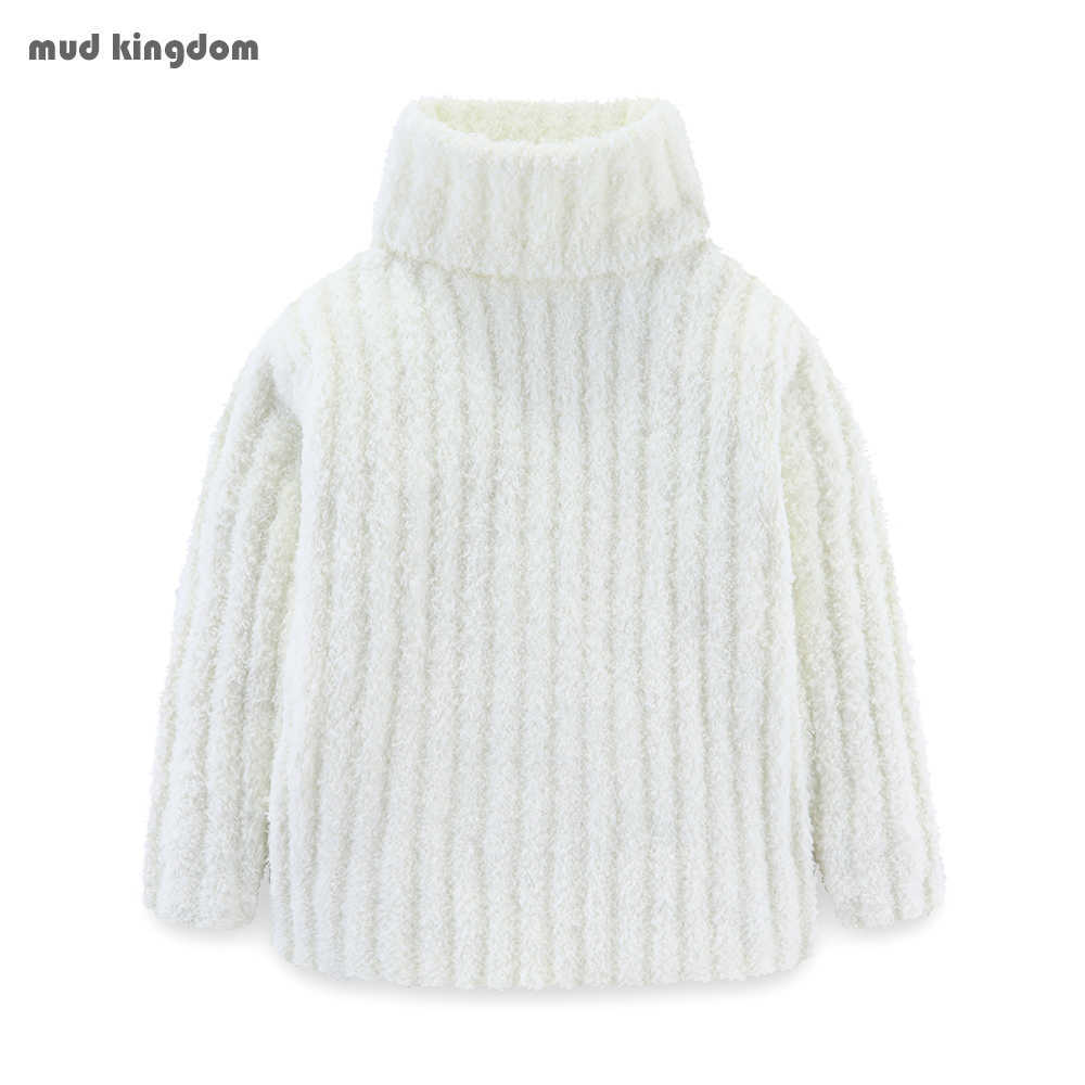 

Mudkingdom Girls Sweaters Autumn Winter Long Sleeve Solid Fashion Turtleneck Kids Sweater for Cable Knit Warm Clothes 210615, Red
