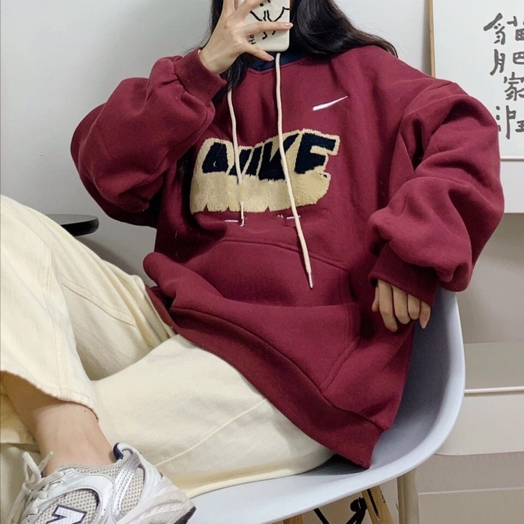 

Popular in autumn, winter and spring of 2021 fashion leisure sports multicolor women's elastic band Hoodie, Black